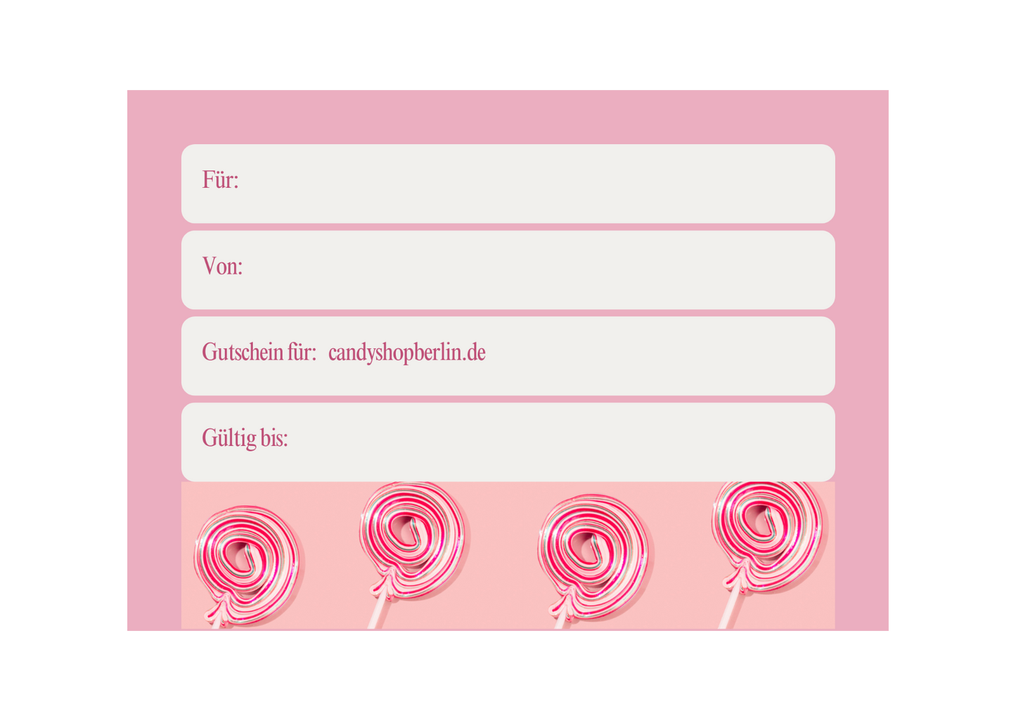 Geschenk Gutschein 🍬🍭