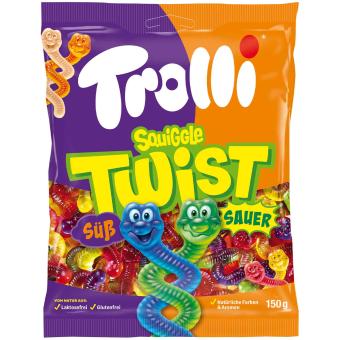 Trolli Squiggle Twist süss und sauer verschlungene Würmer 200g